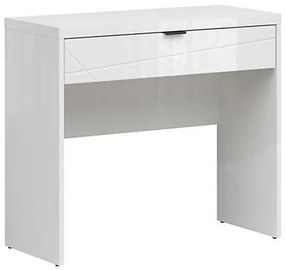 Τραπέζι γραφείου Boston CE121, Με συρτάρια, Αριθμός συρταριών: 1, 80x90x38cm, 26 kg, Άσπρο, Γυαλιστερό λευκό | Epipla1.gr
