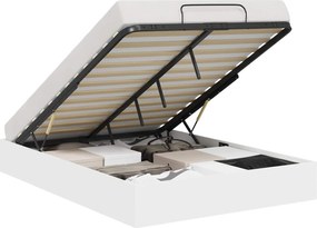 vidaXL Κρεβάτι Οθωμανικού Τύπου με αποθήκευση Λευκός 203 x 150 x 25 εκ