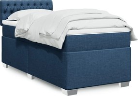 vidaXL Κρεβάτι Boxspring με Στρώμα Μπλε 80x200 εκ. Υφασμάτινο