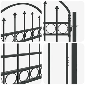 vidaXL Πύλη Φράχτη Γκρι 100 x 175 cm Ατσάλι με Επικάλυψη Πούδρας