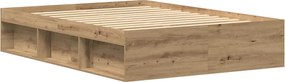 vidaXL Πλαίσιο κρεβατιού χωρίς στρώμα 135x190 εκ. Επεξεργασμένο Ξύλο