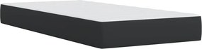 vidaXL Κρεβάτι Boxspring με Στρώμα Μαύρο 90x200εκ. από Συνθετικό Δέρμα