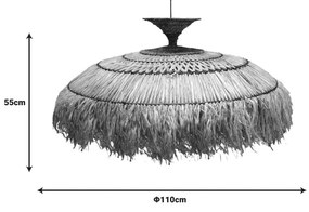 Φωτιστικό οροφής Preliere Inart sisal σε φυσικό χρώμα Φ110x55εκ