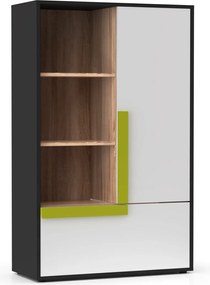 Ραφιέρα Alex 84x36x133εκ Γραφίτης-Σονόμα-Λευκό TO-ALEXSH2D