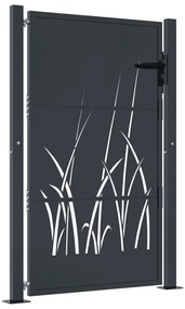 vidaXL Πόρτα Κήπου Ανθρακί 100x150 εκ. Σχέδιο Χαλυβδόφυλλου