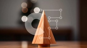 Intra Συλλεκτικό Ξύλινο Παζλ Plywood  4mm - Μικρό ξύλινο δέντρο στο τραπέζι με αφηρημένο φόντο Σε Ξύλινο Κουτί - Διαστάσεις Puzzle: 10x10 cm – 25 κομμάτια