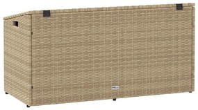 vidaXL Box αποθήκευσης κήπου Μπεζ 110x50x58 cm Poly Rattan