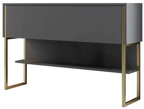 Κονσόλα Luxe 618BLY1401 120x30x80cm Gold-Anthracite Particle Board, Metal