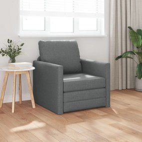 vidaXL Καρέκλα κρεβάτι 2 σε 1 Σκούρο γκρι 74x77x81 εκ. Ύφασμα