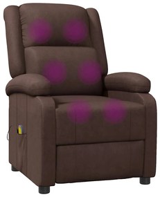 vidaXL Πολυθρόνα Μασάζ Καφέ από Συνθετικό Δέρμα