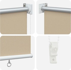 vidaXL Ρολό Κουρτίνα UV Προστασία Μπεζ 60 x 140 cm Πολυεστέρας
