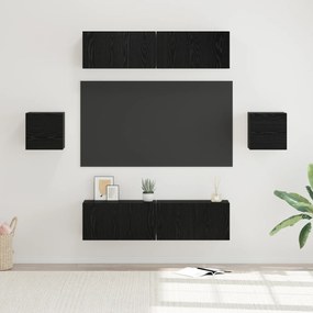 vidaXL Σετ επίπλου τηλεόρασης 6 pcs Μαύρη Δρυς 60 x 30 x 30 cm