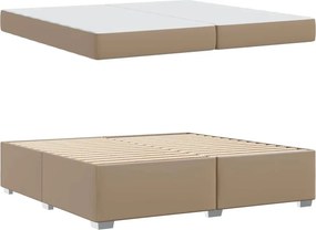 vidaXL Σκελετός Κρεβατιού Καπουτσίνο 200 x 200 cm ύφασμα