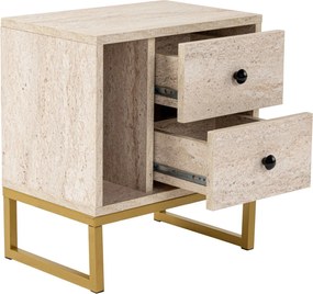 Nightstand Glimmer - Travertine, Gold Travertine
Gold
