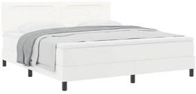 vidaXL Κρεβάτι με Στρώμα με στρώμα Λευκό 180 x 200 cm Τεχνητό δέρμα