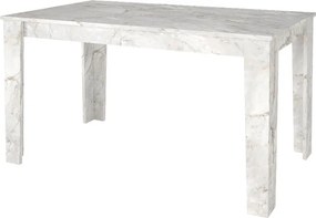 Τραπέζι Darlen Megapap χρώμα λευκό εφέ μαρμάρου 125x72x74εκ.