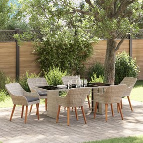 vidaXL Σετ Εξωτερικής Τραπέζης 7 pcs Ανοιχτό γκρι