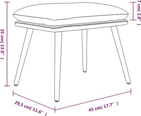 vidaXL Υποπόδιο Μπλε 45 x 29,5 x 35 εκ. Υφασμάτινο