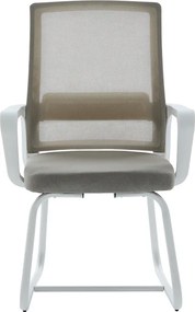 Καρέκλα επισκέπτη Palma pakoworld λευκή- mesh γκρι 46x52x94εκ
