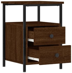 vidaXL Κομοδίνο 2 τεμ. Καφέ Δρυς 34 x 35,5 x 50 εκ. από Επεξεργ. Ξύλο