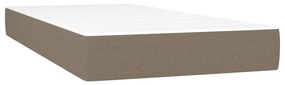 Κρεβάτι Boxspring με Στρώμα &amp; LED Taupe 120x190 εκ. Υφασμάτινο - Μπεζ-Γκρι