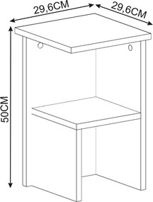 Κομοδίνο Ανθρακί OLODAR 29.6x29.6x50