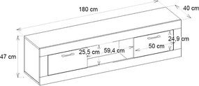 Έπιπλο τηλεόρασης Davin μαύρο εφέ μαρμάρου 180x40x47εκ