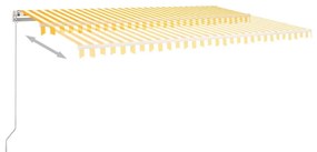 vidaXL Τέντα Συρόμενη Χειροκίνητη Kίτρινο / Λευκό 500 x 300 εκ.