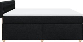 vidaXL Κρεβάτι Boxspring με Στρώμα Μαύρο 180x200 εκ. Υφασμάτινο