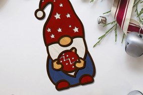 Σετ των 3 Intra απο ξύλο plywood 3mm-4mm πάχος Διακοσμητική χειροτεχνία με λέιζερ Χριστουγεννιάτικο Gnome Δίασταση 4x4 cm INTRAFABR-86742481