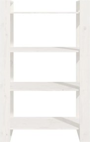 vidaXL Βιβλιοθήκη/Διαχωριστικό Χώρου Λευκό 80x35x125 εκ. Μασίφ Πεύκο