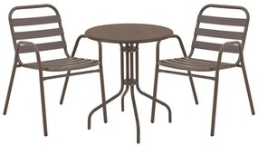 Σετ κήπου - Τραπεζαρία Vergo - Sussie 3 τεμ. μέταλλο καφέ Φ60x70 εκ. 60x60x70 εκ.