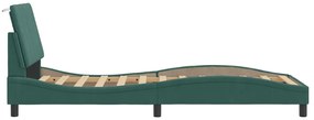 Πλαίσιο Κρεβατιού με LED Σκούρο Πράσινο 90x190 εκ. Βελούδινο - Πράσινο