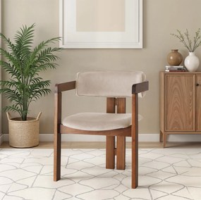 Καρέκλα Καρυδιά / Μπεζ CO 58x49x76