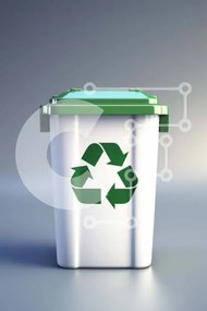 Intra Συλλεκτικό Ξύλινο Παζλ Plywood 4mm - Λευκός κάδος ανακύκλωσης με σύμβολο ανακύκλωσης Σε Ξύλινο Κουτί - Διαστάσεις: 10x10 cm – 25 κομμάτια