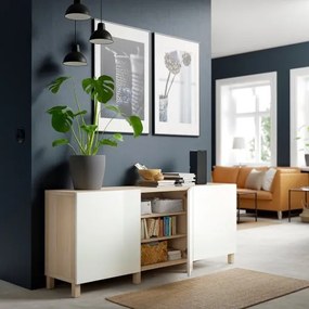 BESTÅ σύνθεση αποθήκευσης με πόρτες, 180x42x74 cm 791.398.34