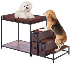 VEVOR Pet Bunk Bed Dog/Cat Window Perch with Stairs Storage Medium Size