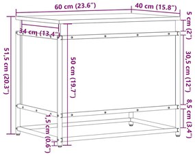 Κουτί Αποθήκευσης με Καφέ Δρυς 60x40x51,5 εκ. Επεξ. Ξύλο - Καφέ