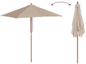 vidaXL Ομπρέλα Κήπου Χρώμα Taupe 150 x 200 εκ. με Ξύλινο Ιστό