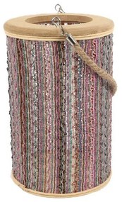 Φανάρι LAF116 20X30,5cm Pink Espiel Wood, Fabric