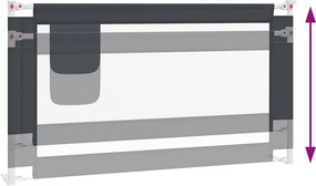 vidaXL Μπάρα Κρεβατιού Προστατευτική Σκούρο Γκρι 150x25 εκ. Υφασμάτινη