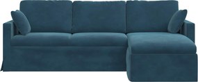 vidaXL Καναπές Μπλε 228 x 134 x 80 εκ Βελούδο