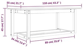 Τραπεζάκι Σαλονιού Λευκό 110x55x45 εκ. από Μασίφ Ξύλο Πεύκου - Λευκό