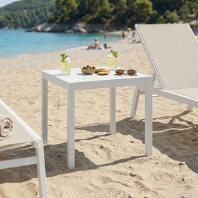 Τραπεζάκι Παραλίας Kliton Αλουμινίου Λευκό 45x45x41εκ. 45x45x41 εκ.