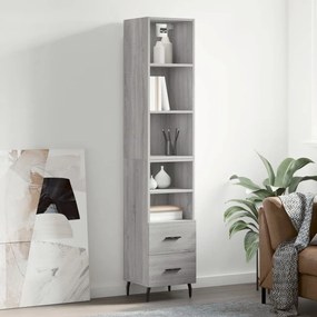 vidaXL Μπουφές Sonoma Γκρι 34,5 x 34 x 180 εκ. από Επεξεργασμένο Ξύλο