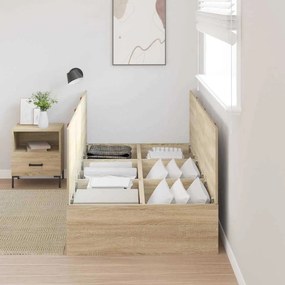 vidaXL Κρεβάτι με αποθηκευτικό χώρο Δρύς Sonoma 90 x 190 cm