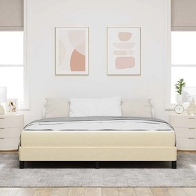 vidaXL Κρεβάτι με ελατήρια Κρεμ 180 x 200 cm ύφασμα