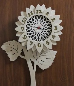 Σετ των 2 Intra απο ξύλο plywood 3mm-4mm πάχος – ξύλο ρολόι τοίχου από ξύλο ηλίανθου 35x40 cm INTRAVECTRY-MY554564