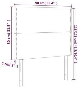 Κεφαλάρια Κρεβατιού 2 τεμ Κρεμ 90x5x78/88 εκ. Συνθετικό Δέρμα - Κρεμ