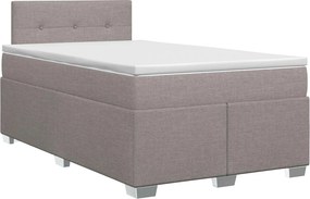 vidaXL Κρεβάτι box spring με στρώμα Taupe 120 x 200 cm Ύφασμα
